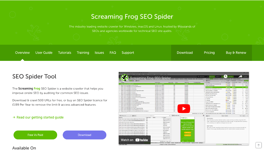 Screaming frog